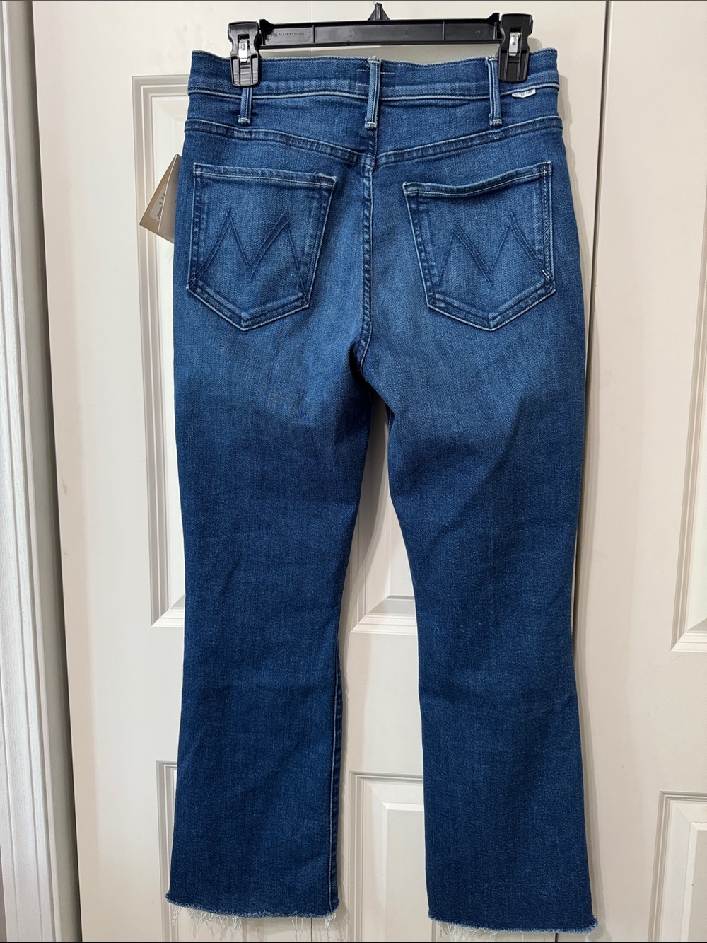 MOTHER Lil Hustler Flood Fray, subtly flared denim jean. - Picture 8 of 12